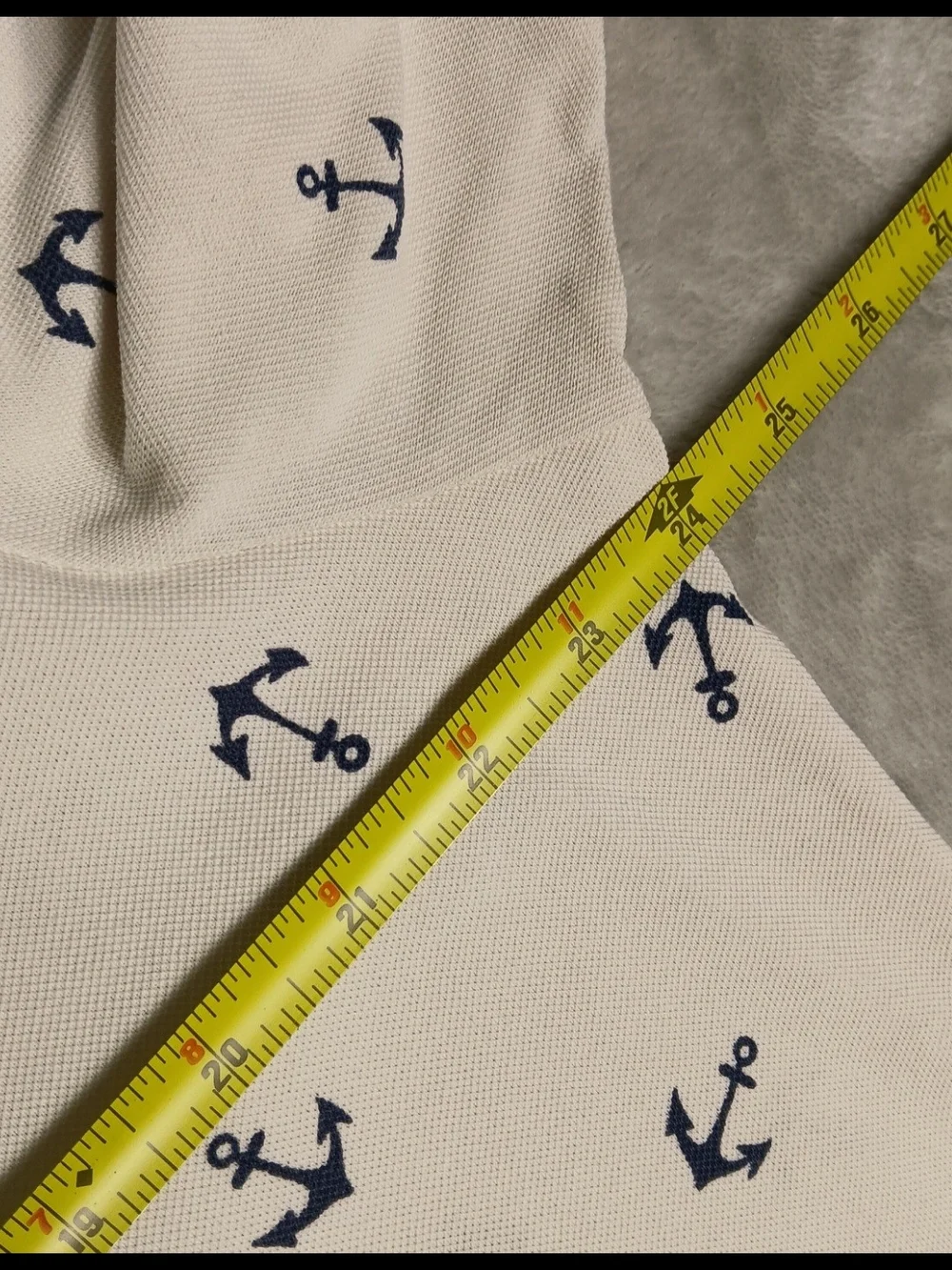 Polo Ralph Lauren All Over Print Polo Shirt XL Men's Stretch Mesh Anchors White